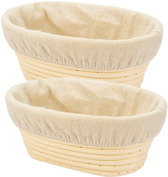 2 Ovale Gärkörbe Ovaler Brotgärkorb Gärkorb Für Sauerteig Gärschale Für Brotteig Handgefertigter Gärkorb Mit Stoffbezug Für Sauerteigbacken Zu Ha