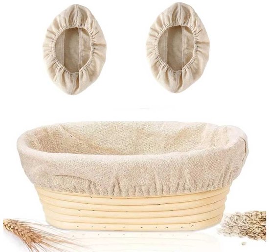 Ovaler Gärkorb Gärkorb Für Brot Gärkorb Für Sauerteig Mit 3 Stoffhüllen Gärschale Für Brotteig Handgefertigter Gärkorb 28 Cm Für Sauerteigbacken