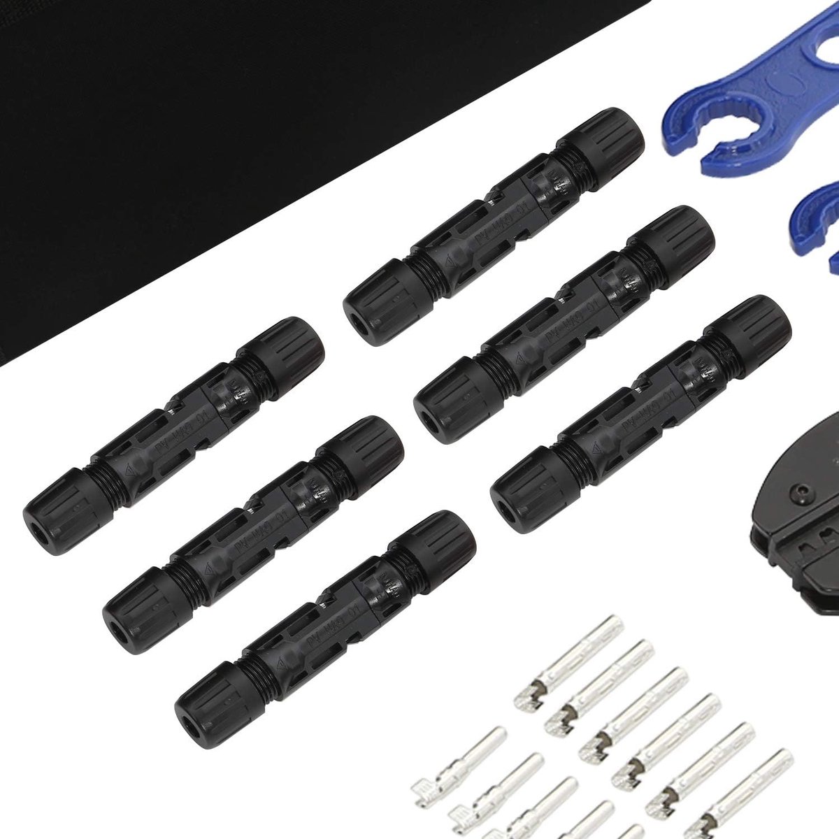 1 Set – 28-teilig – Crimpzange – Inklusive 6 Stecker/buchsen – 1 Paar Schraubenschlüssel – Für 2,5/4,0/6,0 Mm² Solarkabel – Werkzeugset