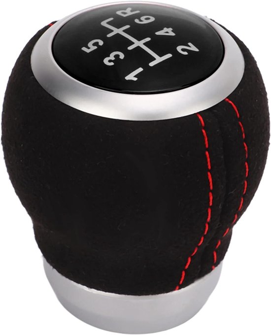Schaltknauf Für 6-gang-automatik, Abs-leder-schalthebelknauf, Autoteil-ersatzteil (schwarze Oberseite)