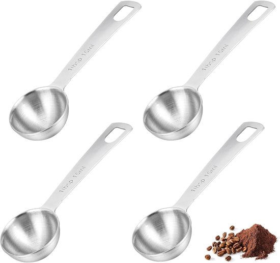 4 Kaffeelöffel, 15 Ml Mini-messlöffel, Messlöffel Aus Edelstahl, Gewürzlöffel, Geeignet Zum Backen Und Kochen In Der Heimischen Küche