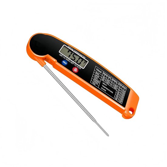 Ultraschnelles Digitales Lebensmittelthermometer Messzeit 2 3 Sekunden, Faltbar, Magnetische Rückseite, Für Fleisch, Grillgut Und Süßspeisen