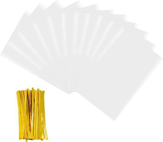 100 Transparente Zellophantüten 10 X 15 Cm Große Süßigkeitentüten Wiederverwendbar Transparente Beutel Opp Geschenktüten Für Kekse, Süßigkeiten,