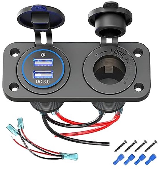 Qc 3 0 Usb-buchse 12v-24v Schnelllade-3 0-autoladegerät Universeller Usb-bus-autoadapter Für Kippschalterpanel An Motorrad Boot Lkw Wohnwagen 3.0