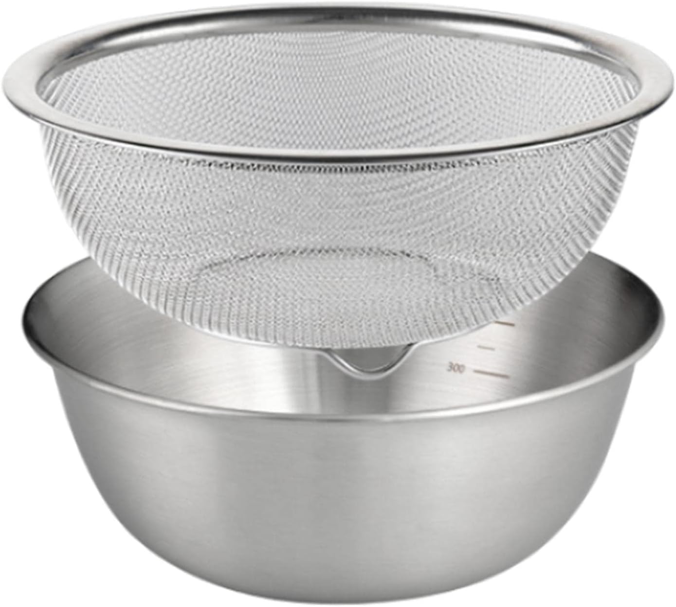 Sieb Aus Edelstahl 304 Mit Rührschüssel, Reiswaschschüssel-sieb-set, Nudel-, Spaghetti- Und Reiswaschsieb, 18 Cm