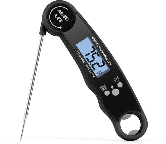 Digitales Fleischthermometer Ultraschnelle Sofortmessung, Wasserdicht, Mit Hintergrundbeleuchtung, Kalibrierungs Und Haltefunktion, Zum Kochen, G