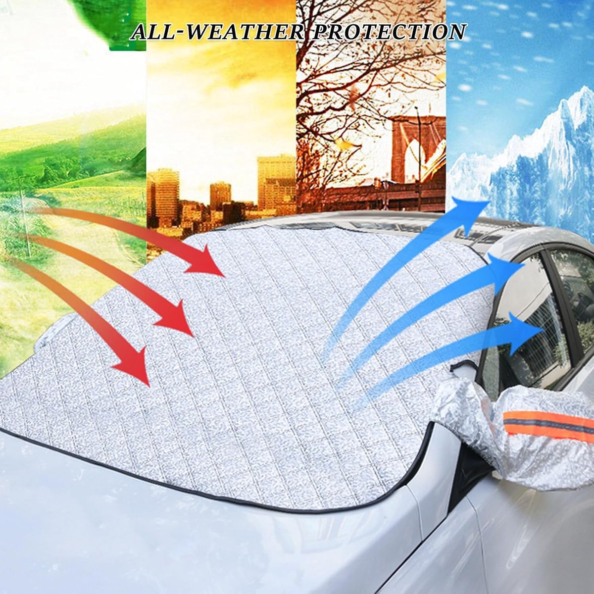 Windschutzscheibenabdeckung – Universelle Magnetische Sonnenblende Für Autos – Mit Seitenspiegelreflektoren – Sonnenschutz Und Wärmedämmung – Geeignet Für Pkw