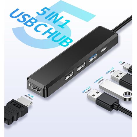 Multifunktionaler 5-in-1 Usb-c-hub, 100-w-pd-schnellladefunktion, 4k-hdmi-erweiterungsstation, Kompatibel Mit Macbook Pro/air Und Iphone