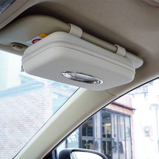 Taschentuchhalter Fürs Auto Taschentuchhalter Für Die Sonnenblende Taschentuchhalter Aus Pu-leder Für Die Rückbank Geeignet Für Den Einsatz Im Beige