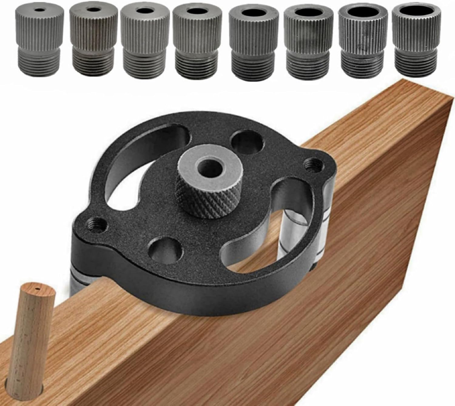Woodworking Drill Hole Locator 3/4/5/6/7/8/9/1010 Mm Drill Bushing Set Aluminium Alloy Drilling Guide Drilling Aid Drilling Tools For Drilling Template Furniture Construction And Centring Aid For Soli