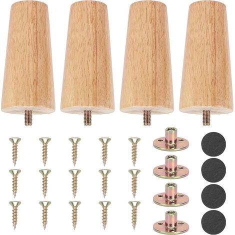 4 Stück Holzmöbelbeine, 10 Cm, Holzsofabeine Für Bett, Schublade, Sessel, Tisch, Nachttisch, Kleiderschrank