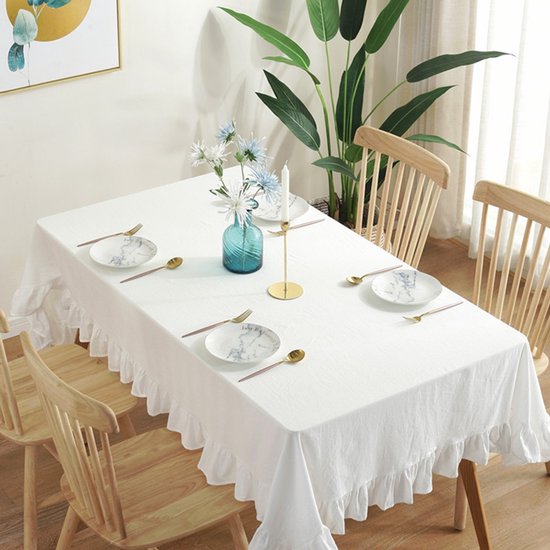 Beige Leinentischdecke, Rechteckig, Strapazierfähig, Für Esstisch Und Picknick, 100 X 140 Cm