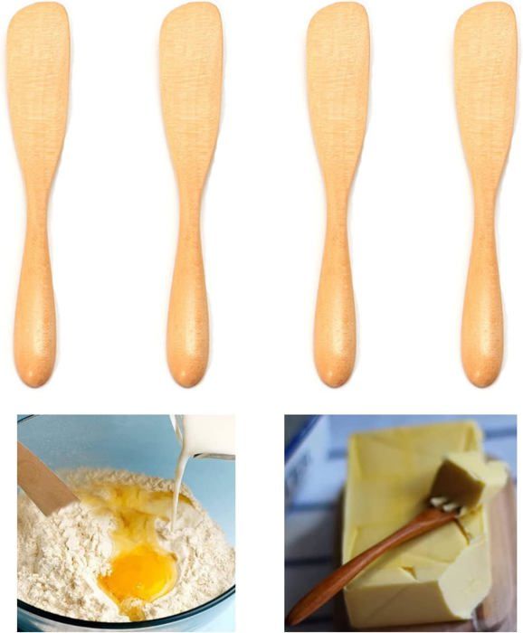 Vierteiliges Dessertmesserset, Buttermesser Aus Holz, Buttermesserset, Handgefertigt, Marmeladenstreicher.
