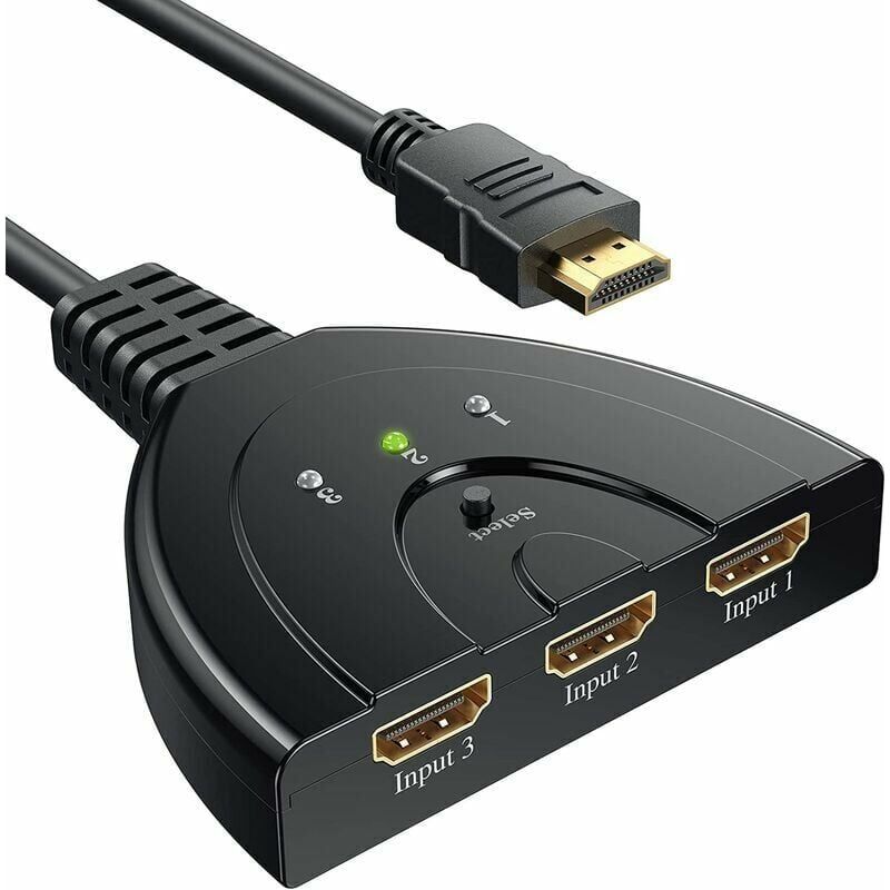 – 3-port-hdmi-switch – Full Hd 1080p Bei 60 Hz Auflösung – Kompaktes Design – Plug-and-play-installation – Manueller Umschalter – Hd 4k