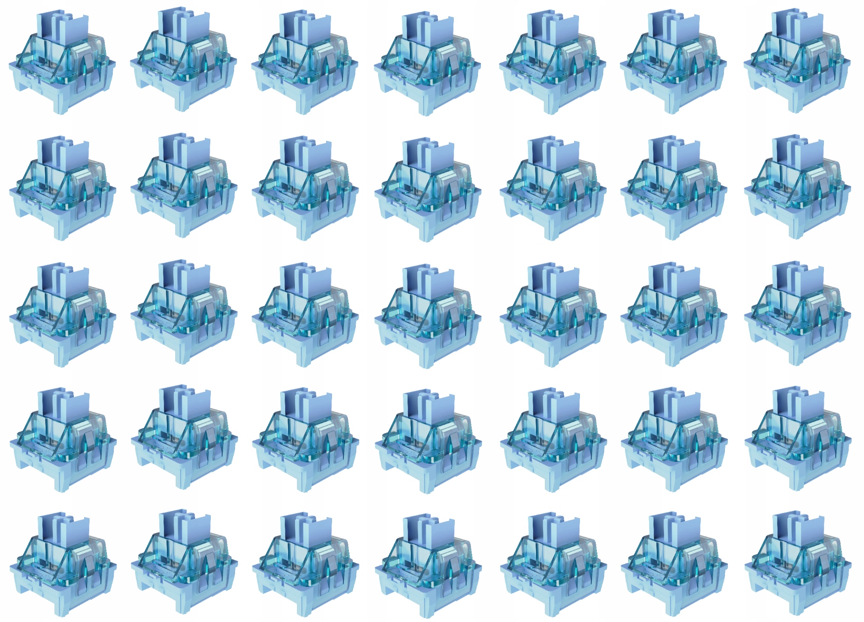 Attack Shark Jelly Blue Clicky 35 Stück Mechanischer Tastaturschalter