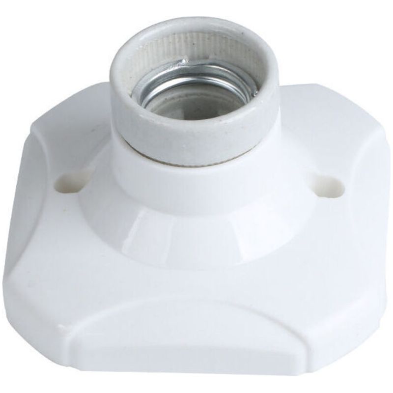0 – 2er-pack E27 Led-lampenfassungen, Keramikfassung E27 Und Kunststoffsockel, E27-wandfassung, Weiße E27-fassung Mit Beleuchtungsring Für Eingangsbereich/decke/balkon
