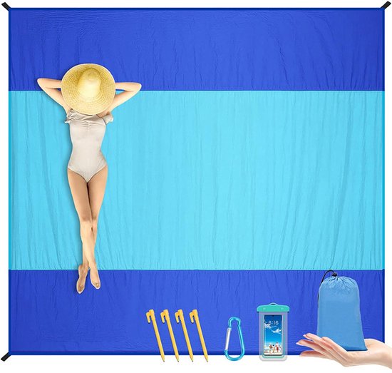 Strandtuch – Sand- Und Wasserfest – 200 X 210 Cm – Blau
