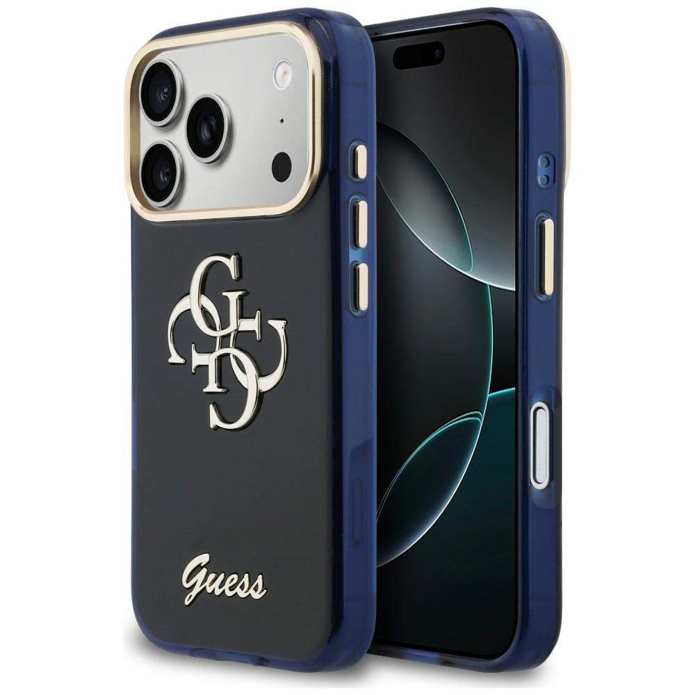 Guess Iml 4g Script Metallhülle Für Iphone 17 Pro Max Blau