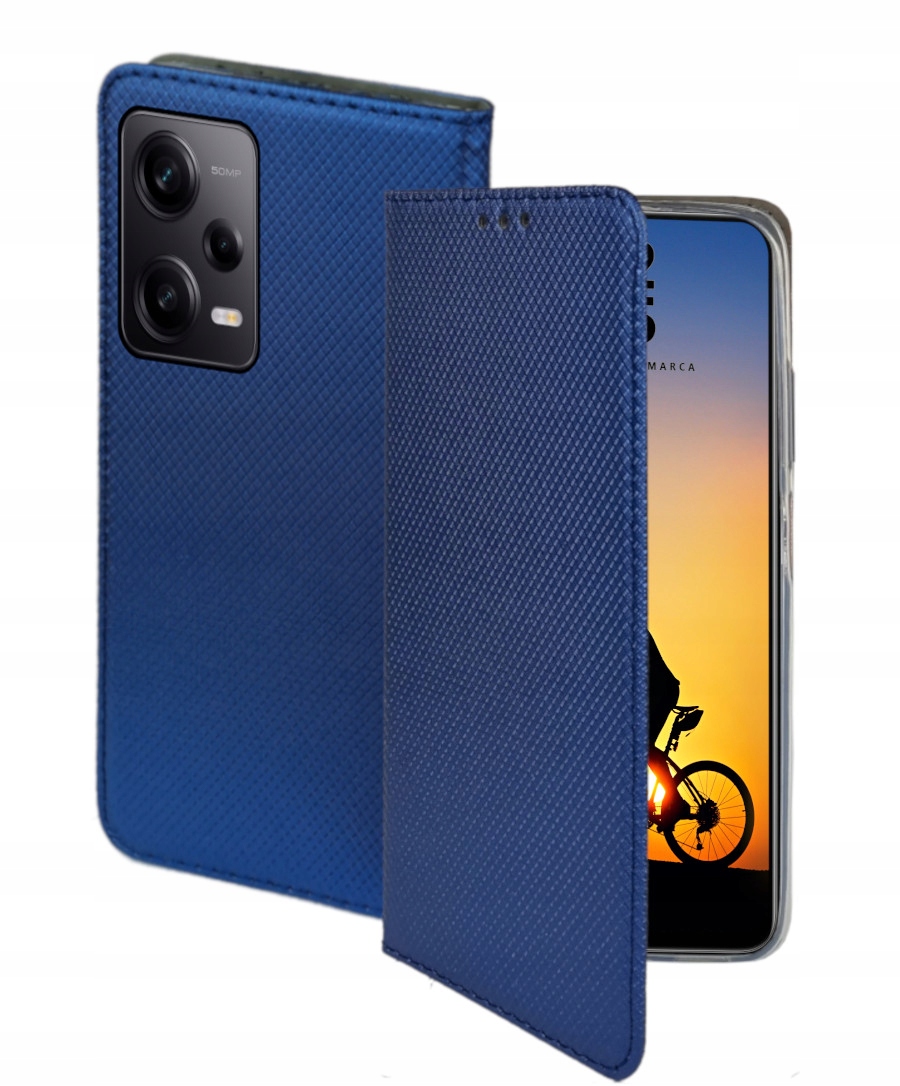 Schutzhülle Für Redmi Note 12 Pro Plus, Smart Magnet Book Case, Marineblau + 9h Glas