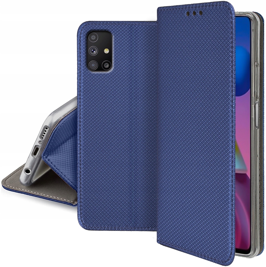 Schutzhülle Für Samsung Galaxy M51 Smart Book Magnet Book Marineblau + Glas