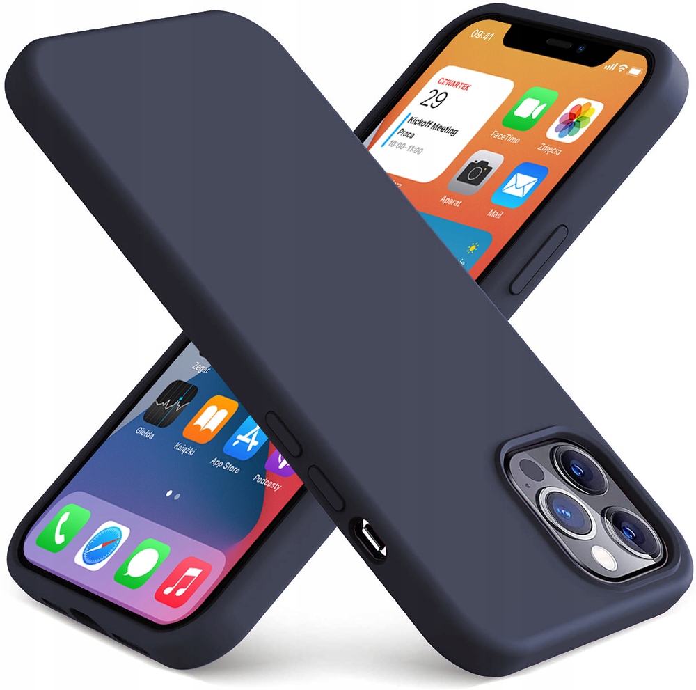 Hülle Für Iphone 13 Pro, Schlank, Matt, Marineblaue Rückseite + 9h-glas