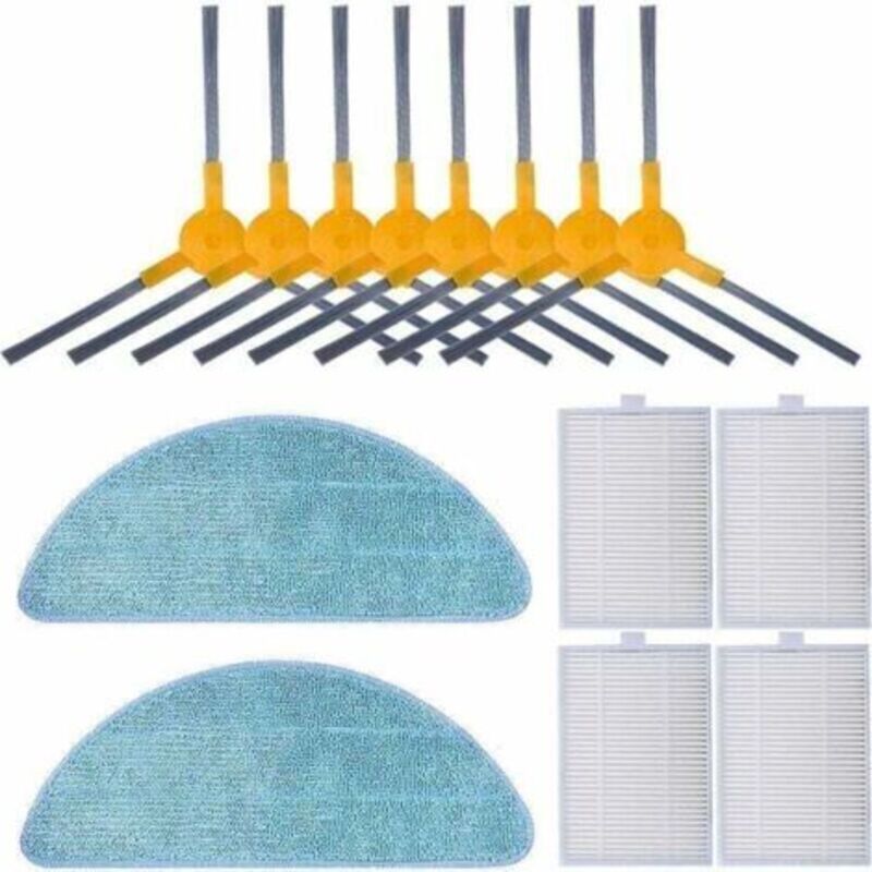 Filterset Für Proscenic 830t, 800t, Xu, 820t, 820s – 14-teiliges Set Aus Seitenbürsten Und Reinigungstuch, Professionelles Werkzeug, Scharf Und Präzise, Rutschfester Griff, Langlebige Materialien