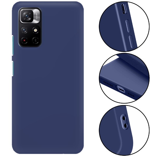 Matte, Weiche, Marineblaue Schutzhülle Für Xiaomi Redmi Note 11t 5g+ Aus Glas