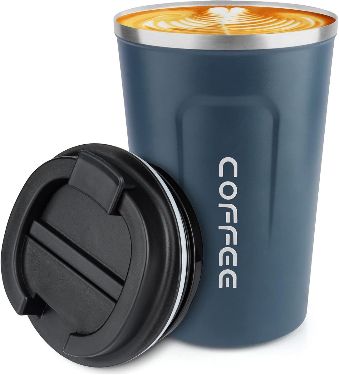 Hochwertiger Edelstahl-kaffeebecher Für Unterwegs – Thermosbecher – Teebecher – 380 Ml – Blau
