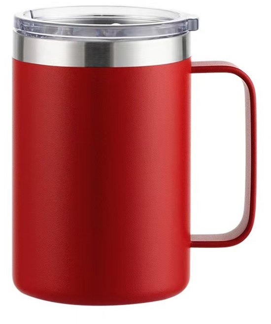 Isolierter Edelstahl-kaffeebecher 414 Ml Mit Auslaufsicherem Deckel Doppelwandiger Isolierter Reisebecher 414 Ml Mit Henkel Isolierter Blau