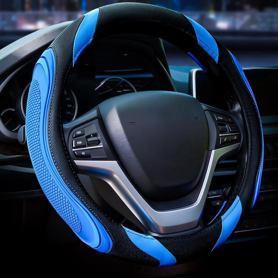 Lenkradbezug Auto Lenkradbezug Lenkradschutz Rutschfest, Sportlich 37 38 Cm Durchmesser Blau