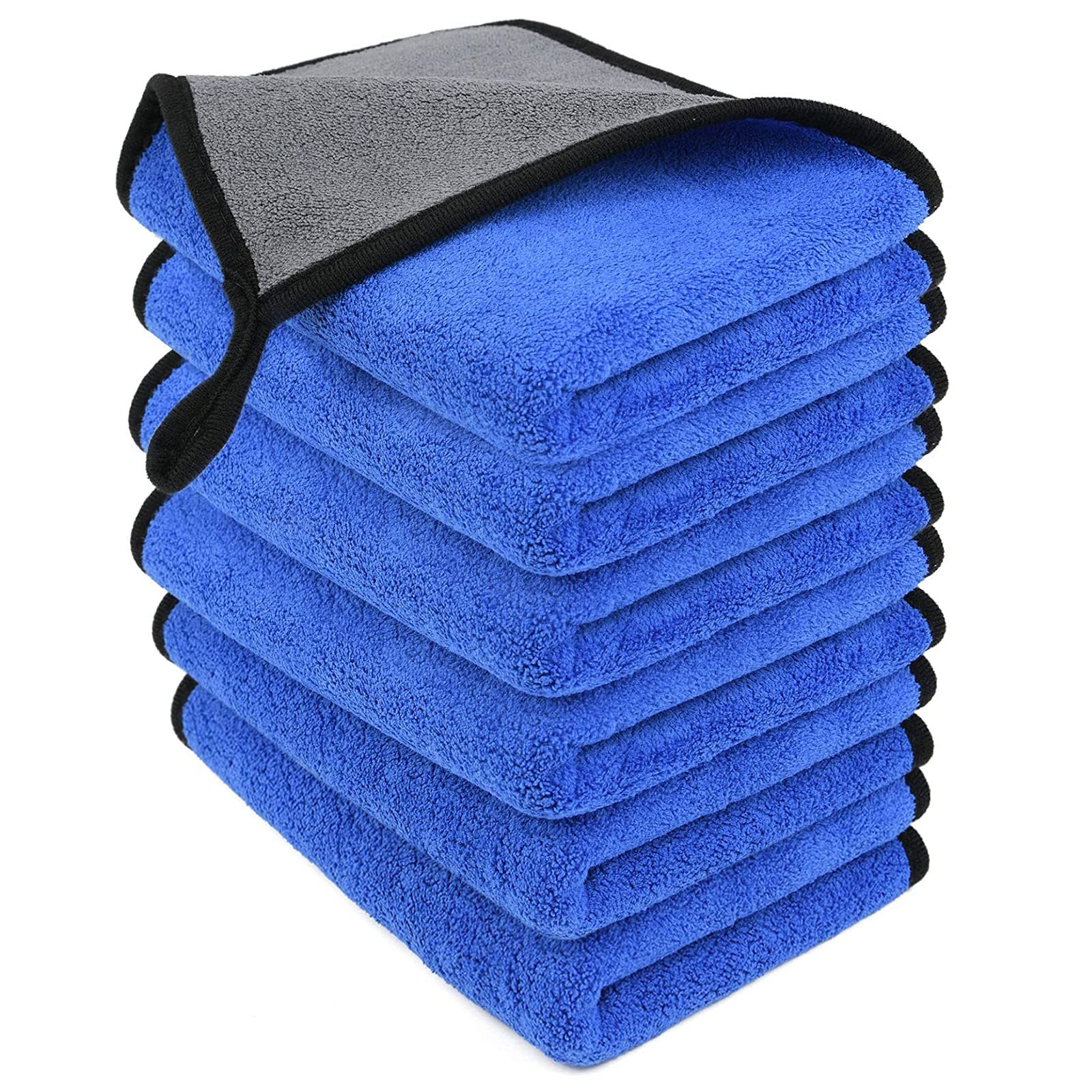 Mikrofasertücher, 6er-pack, Verdickte, Zweilagige Tücher, Fusselfrei Und Saugfähig Zum Waschen, Trocknen Und Reinigen Von Haus Und Auto, 40 X 30 Cm