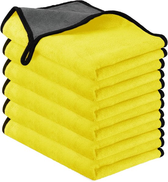 Set Mit 6 Mikrofasertüchern, 30 X 30 Cm, Extra Dick Und Hoch Saugfähig, Zum Autowaschen, Trocknen, Reinigen Der Küche Usw. (blau)