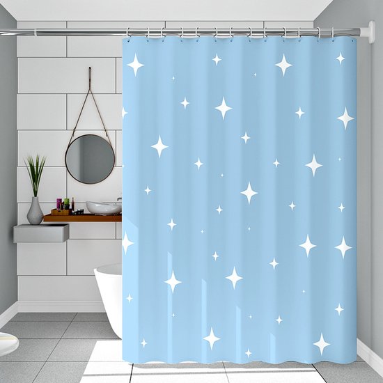 Anti Schimmel Duschvorhang 180 X 200 Cm Inkl. Ringen Wasserdicht Pvea Blau