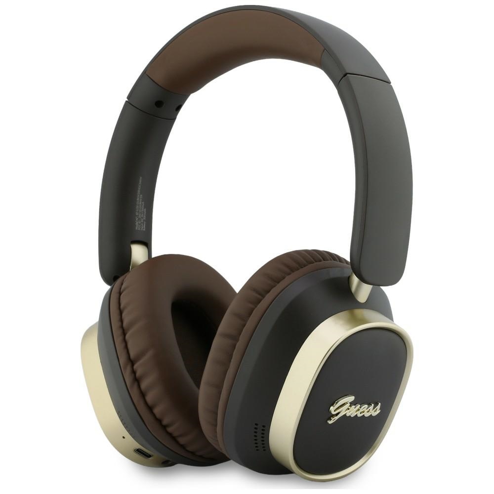 Guess Bluetooth Enc Rechteckige Metall-schriftzug Braune Over-ear-kopfhörer