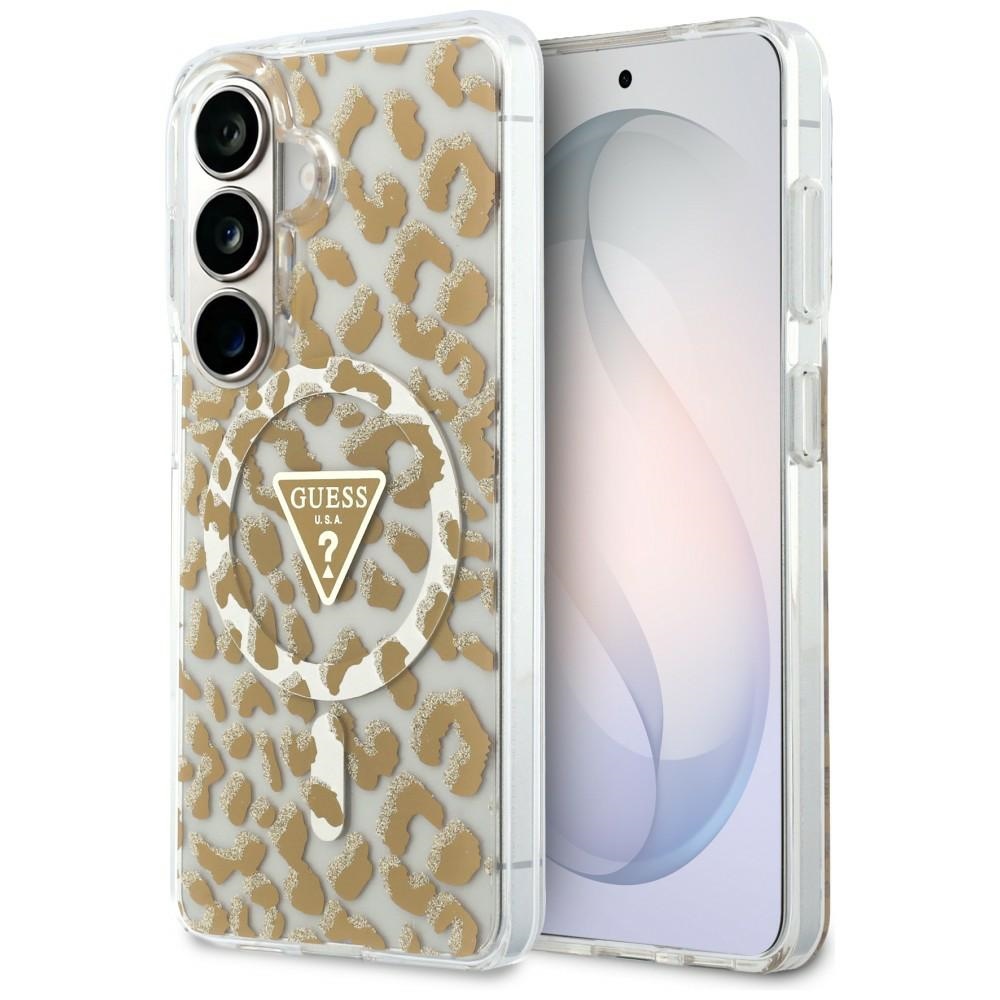 Guess Iml Leopard Print Triangle Magsafe Hülle Für Samsung Galaxy S26 Braun