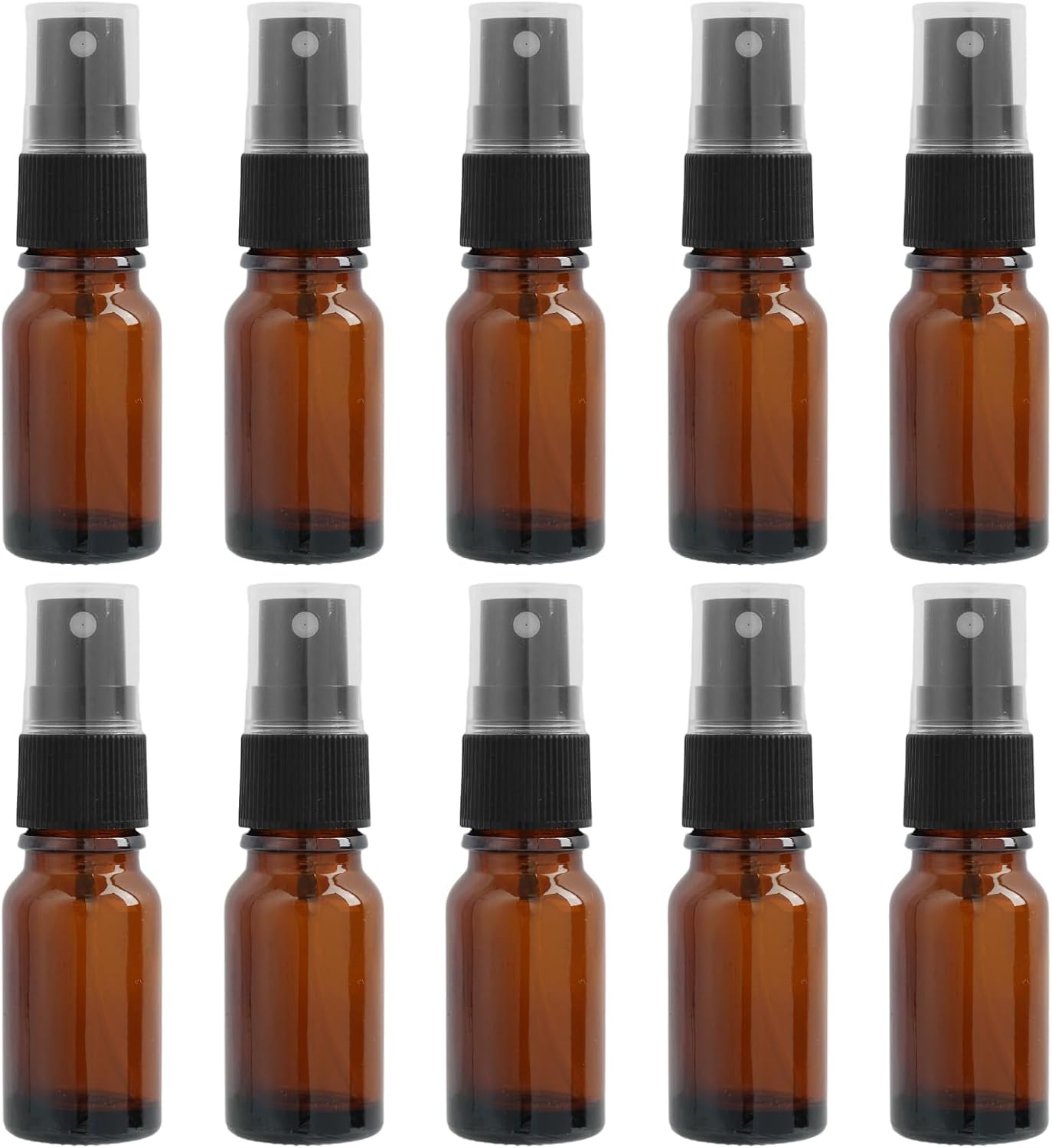 Braunglas-sprühflaschen, 10 Stück À 10 Ml – Nachfüllbare, Auslaufsichere Flaschen Für Parfüm, Ätherische Öle, Aromatherapie-produkte Und Reiseartikel, Für Zuhause Und Unterwegs