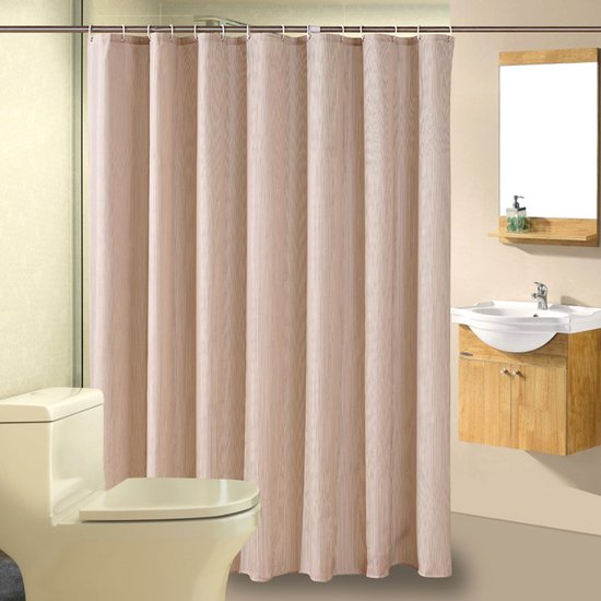 Duschvorhang, 200 X 180 Cm, Braun, Wasserdicht, Polyester, Waschbar, Schnelltrocknend.