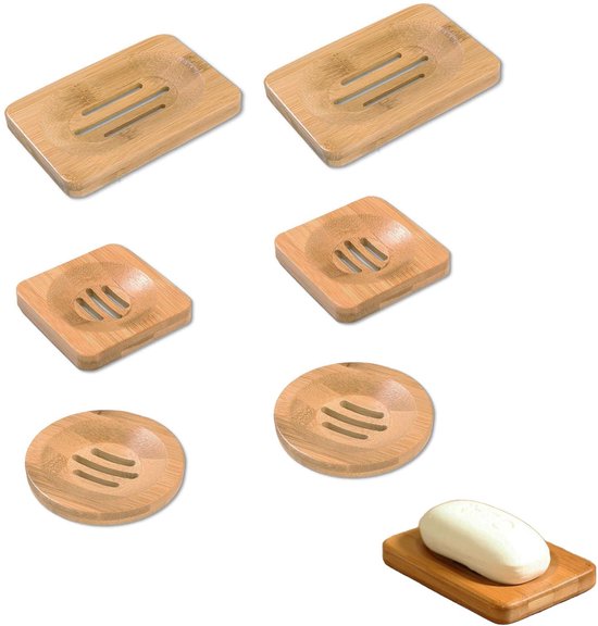 Seifenschale Aus Bambus Handgefertigter Seifenhalter 6 Teilig Braun Holz