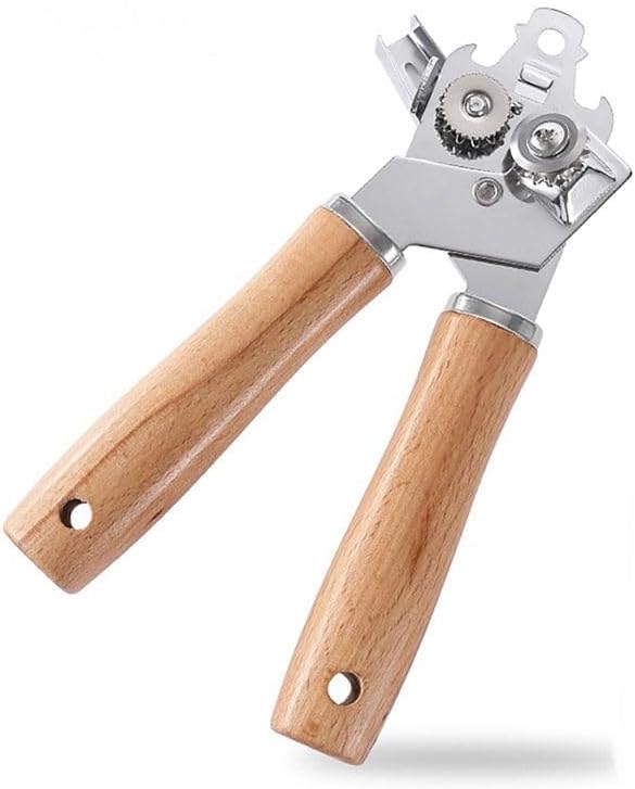 Manueller Dosenöffner Aus Metall Mit Holzgriff, Handdosenöffner Mit Scharfer Klinge Und Glatter, Handdosenöffner, Langlebig, Einfach Zu Verwenden