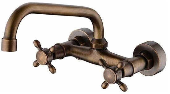 Für Küchenarmaturen, Europäische Retro Wandwaschtischarmatur (farbe: Bronze)