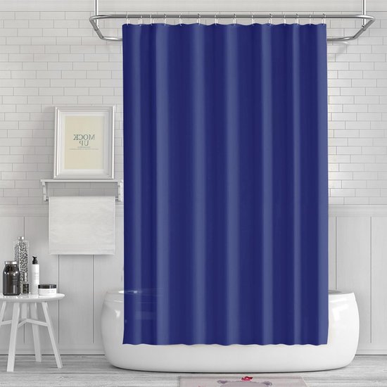 Wasserdichter Duschvorhang Dunkelblau 180x180 Cm Schimmelresistent & Schnelltrocknend