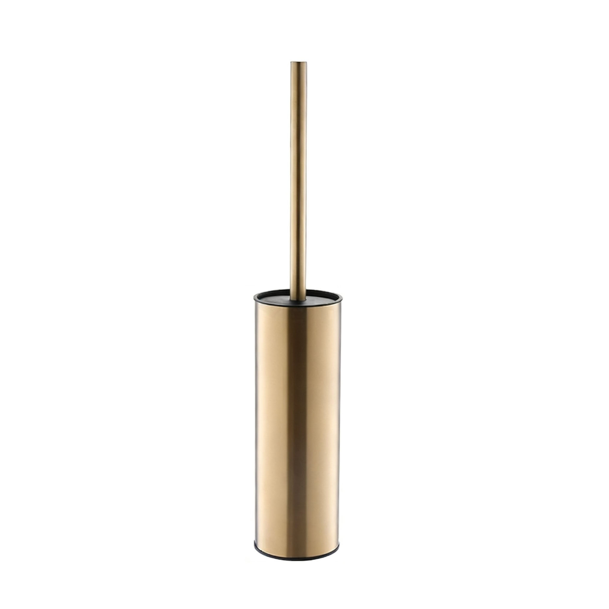 Wc-bürsten-set Aus Edelstahl, Kompakter Goldener Wc-reiniger Für Zuhause, Platzsparende Badezimmeraccessoires (zylindrischer Halter)