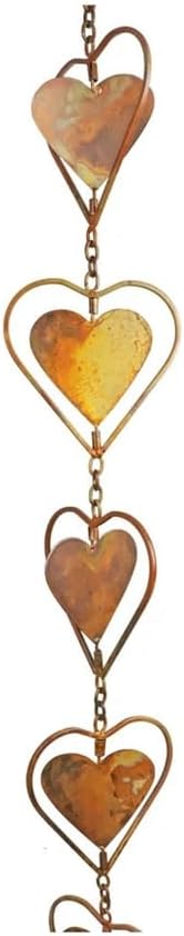 Steel Leaf Rain Chain, Garden Gift For Mum, Gutters, Rain Catcher For Downpipe With Adapter, Thick Flower Cup E