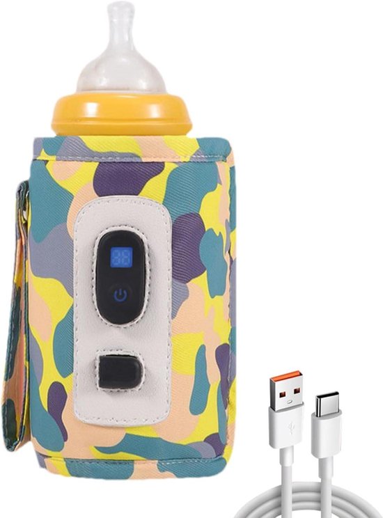 Digitaler Flaschenwärmer – Usb-milchwärmer – Warme Speisen Für Unterwegs – 5-stufige Temperaturregelung – 15 X 12 X 5 Cm – Gelb