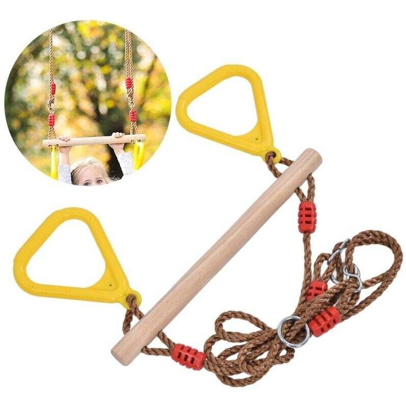 Schaukelstange, Stabile Trapezstange Aus Holz Für Kinder, Schaukelring, Hohe Trapezstange Für Garten Und Hof
