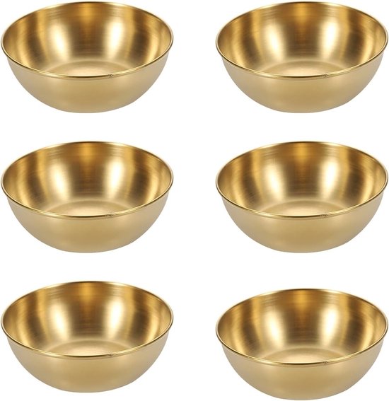 6 Goldene Edelstahl Snackschalen Mini Dipschalen Runde Dipschalen Saucenschalen Minischalen