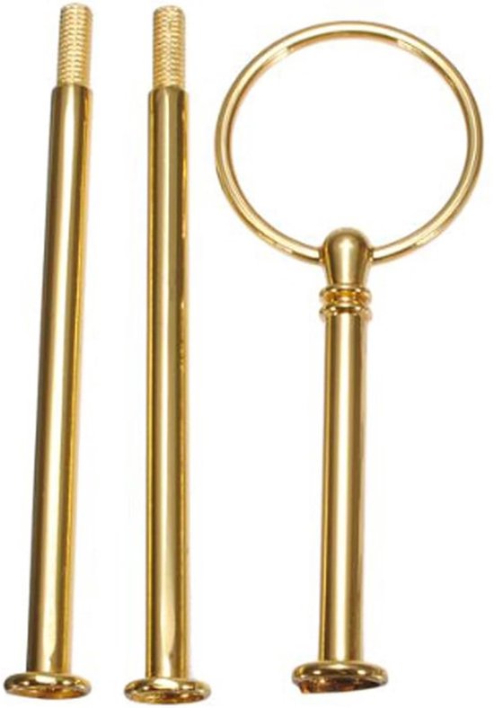 Tortenständer Obstschalenständer Dessertschalenständer Dreistöckig Robuste Obstschale Mit Griffzubehör Rund Mit Stangenhalterung Gold