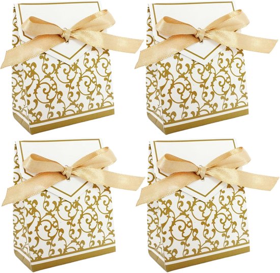 Süßigkeiten-geschenkboxen – 50 Stück – Goldfarbene Geschenkboxen Aus Papier Für Partys Und Anlässe