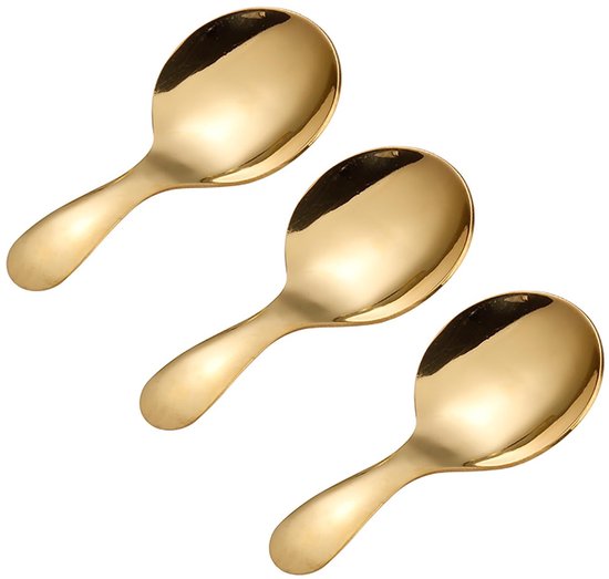Mttproducts Löffel Mit Kurzem Stiel 3-teiliges Set Goldfarben Ideal Für Kaffee Und Desserts Stilvoll Und Praktisch Perfekt Für Den Täglichen