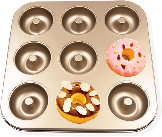 9-loch-donutform – Muffinform – Backblech – Antihaftbeschichteter Kohlenstoffstahl – 28 X 28 X 23 Cm – Gold
